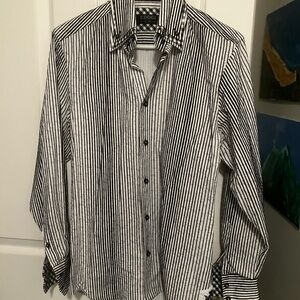 Men’s COOGI Monochrome Striped Shirt size S